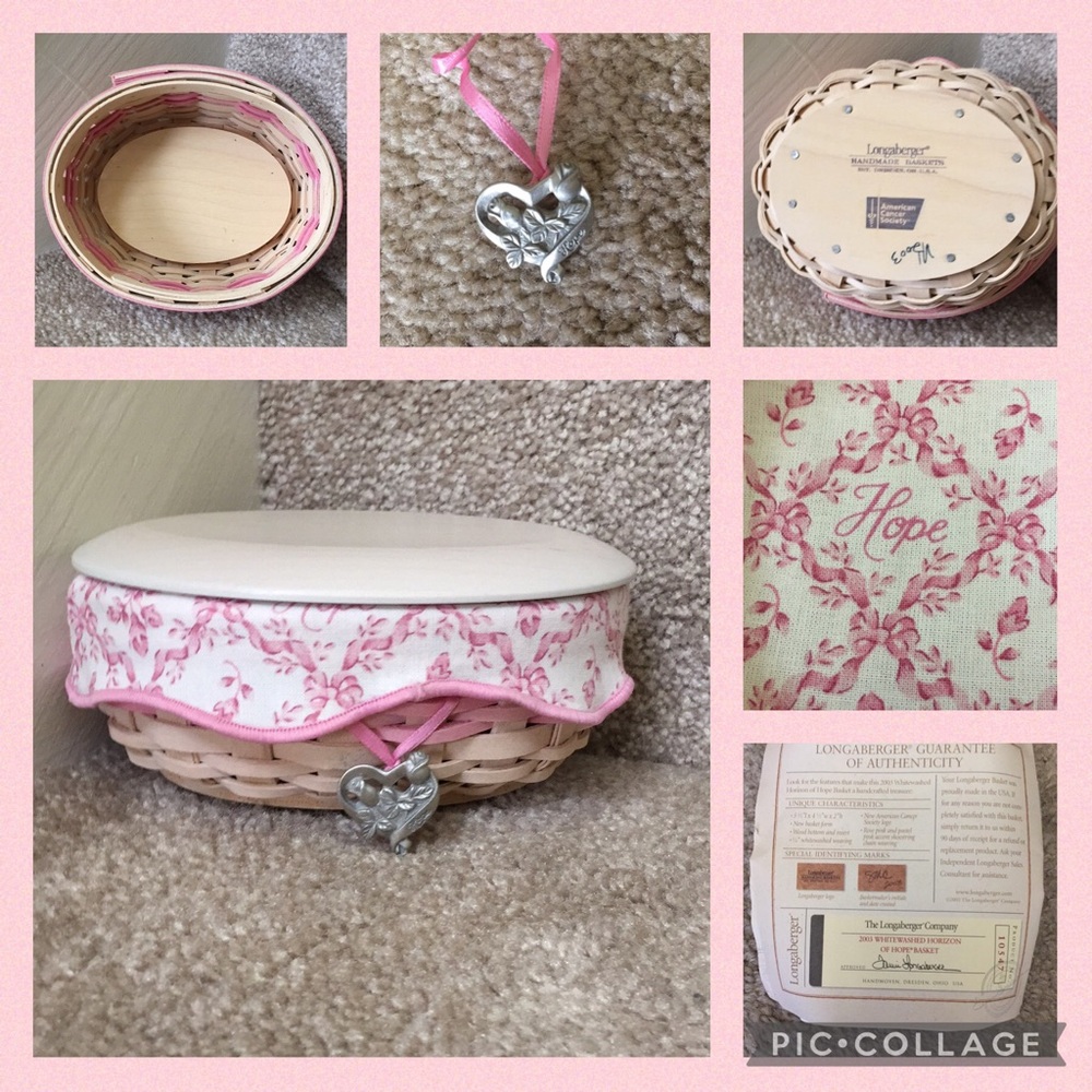 Longaberger Horizon of Hope ‘03 Basket/Accessories